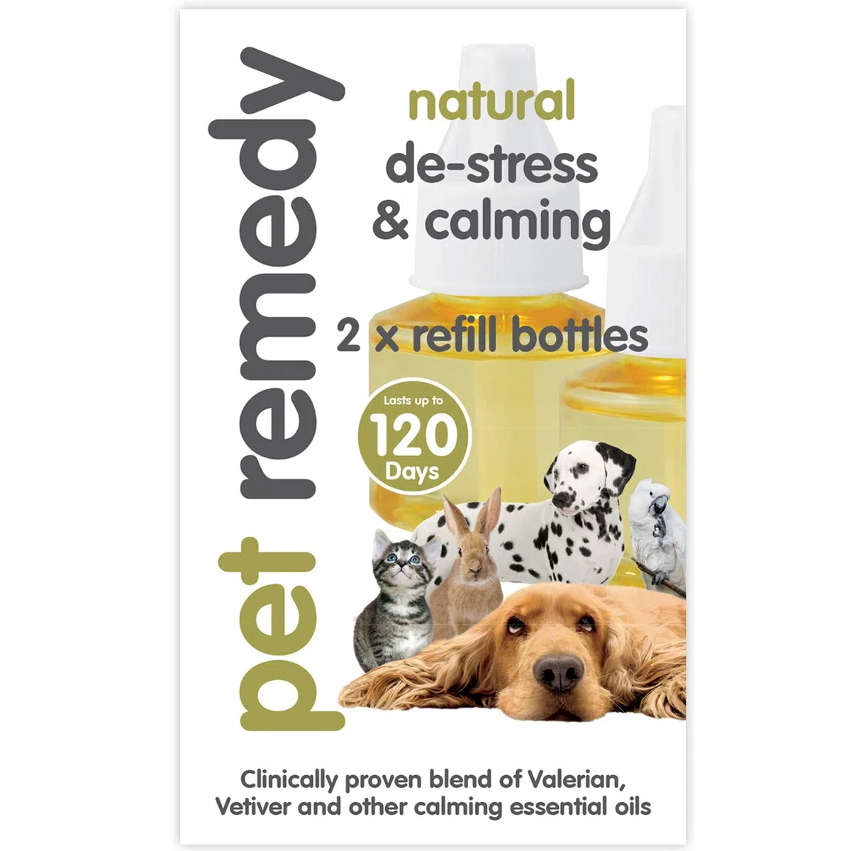 Pet rimedio Naturale de-Stress e calmante Confezione di Ricarica, 40 ml, Confezione da 2