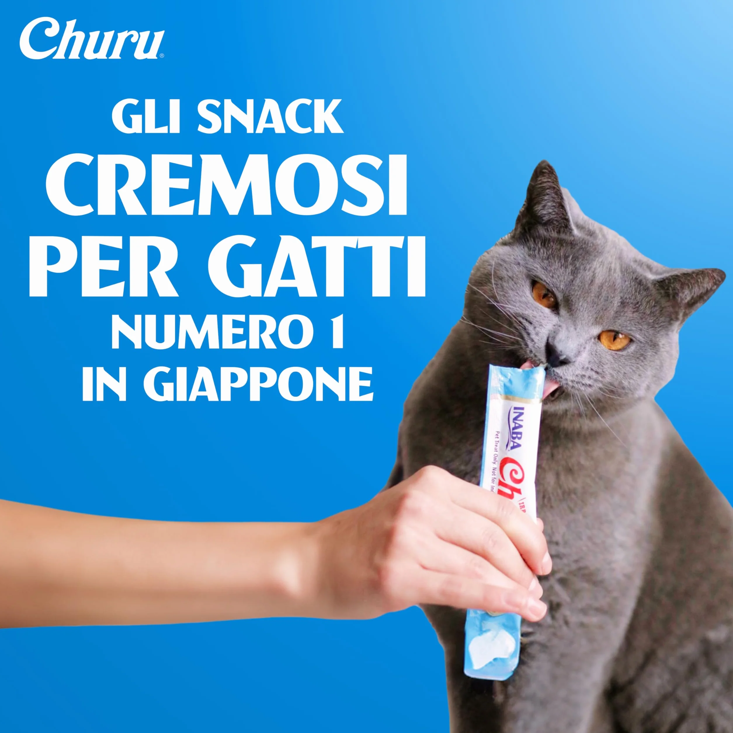 INABA Churu Snack per Gatti Cremoso in 4 Varietà al Pollo - 50 Stick x 14g - Cibo per Gatti da Leccare, Sano e Delizioso - Snack Gatto Senza Conservanti o Coloranti Artificiali, Grain-Free