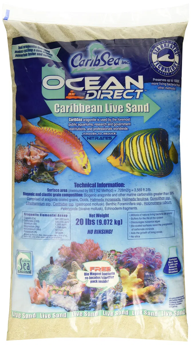 Carib Sea Ocean Direct ACS000920 - Sabbia Naturale Viva per Acquario, 9,1 kg