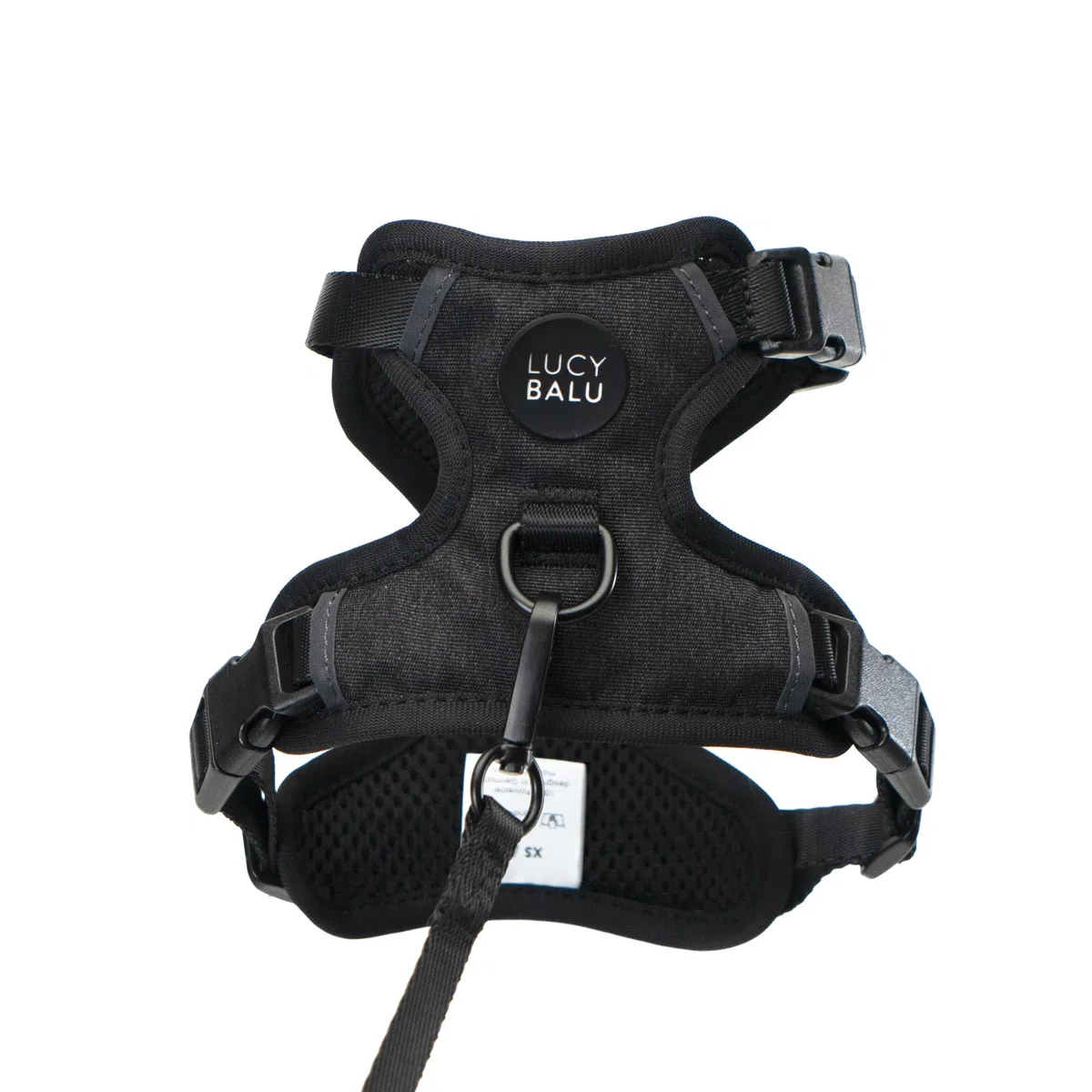 LucyBalu® Explorer Pettorina con guinzaglio e scomparto AirTag I Nero