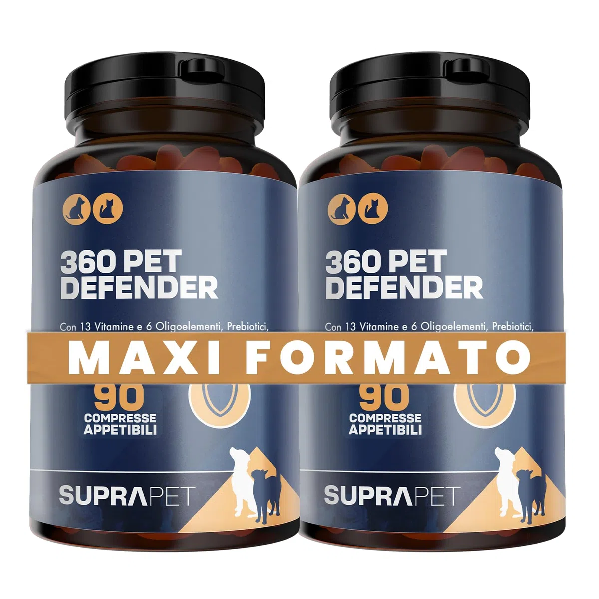 Multivitaminico Cani e Gatti 180 Compresse Appetibili - Per Sistema Immunitario, Articolazioni, Pelo con 13 Vitamine, 6 Minerali, Aminoacidi Essenziali, Cardo Mariano e Carciofo, 360 Pet Defender