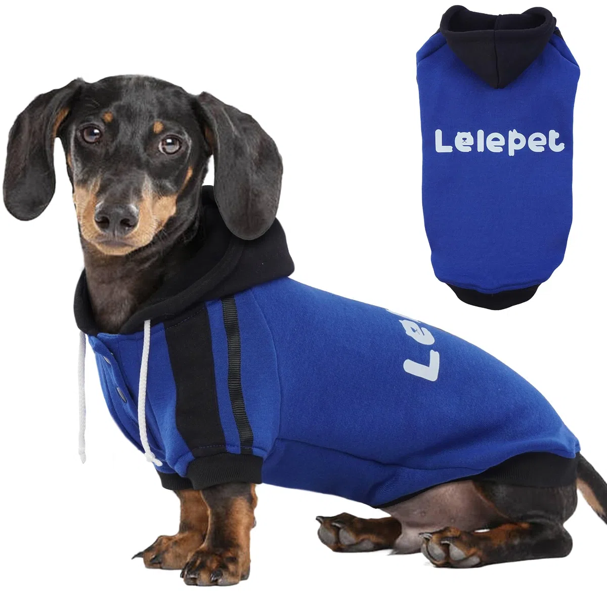 Lelepet Felpa con Cappuccio per Bassotto, Pullover con Stampa, Caldo Maglione in Pile di Cotone, Morbido Cappotto Invernale per Cani