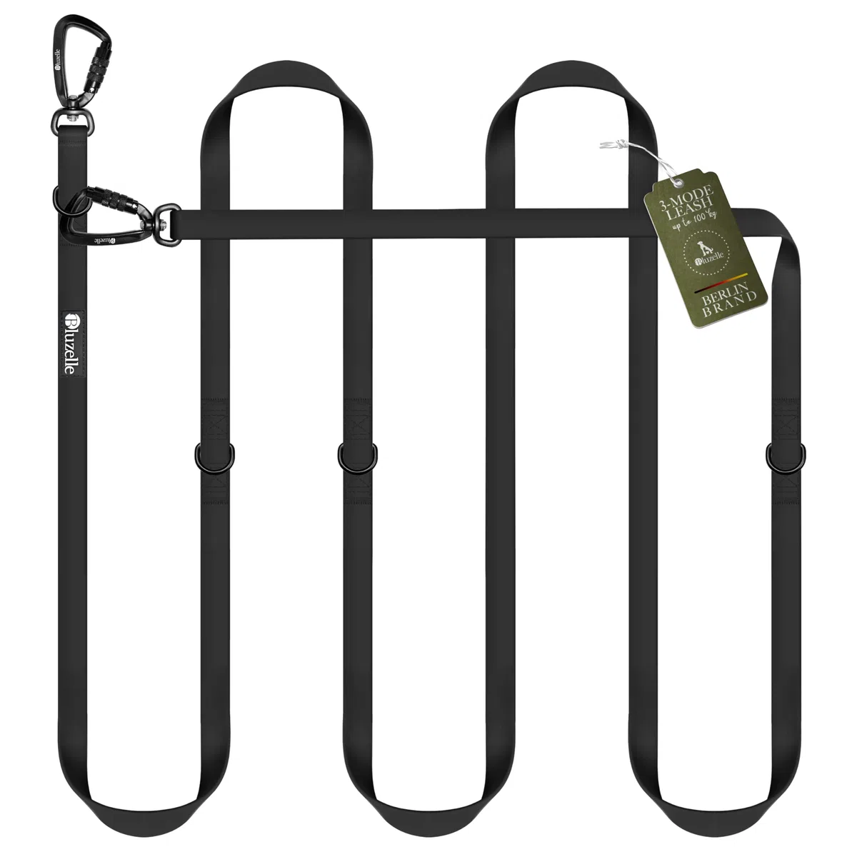 Guinzaglio Cane Impermeabile Forte 3m per Cani Piccoli e Grandi (10-100kg) – Tracolla Regolabile – WEATHERGUARD – 2x Moschettoni di Sicurezza – Marchio Tedesco, Colore:Nero