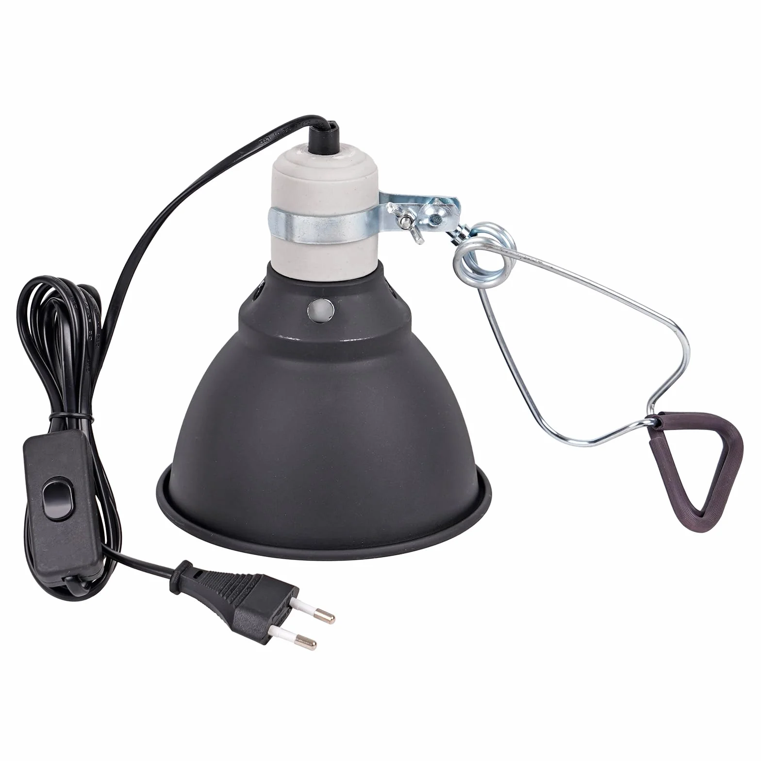 Supporto per lampada riscaldante E27 Cupola profonda Clip 5,5 pollici Riscaldatore tartaruga Serbatoio rettili Protezione in rete