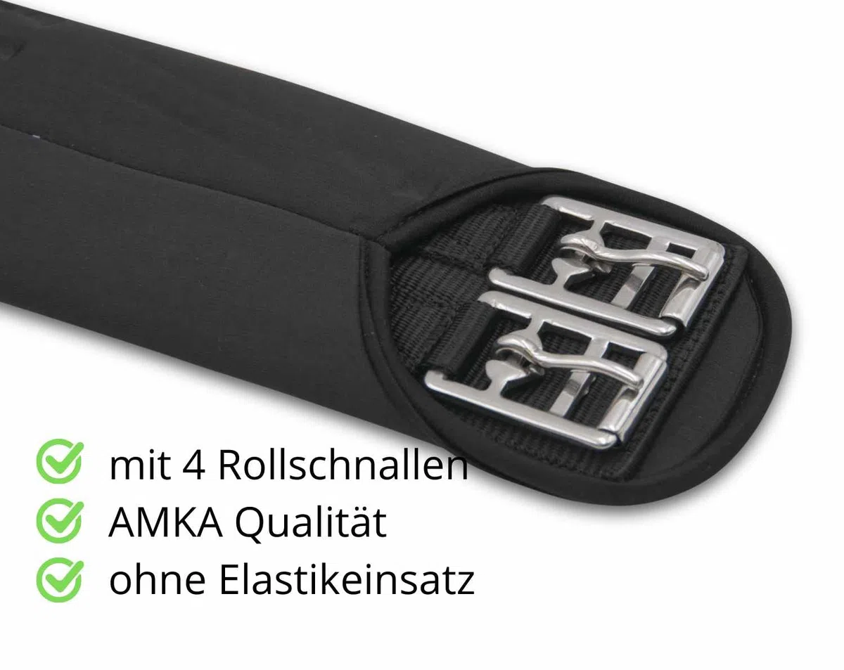Amesbichler AMKA - Tracolla per sella in neoprene, per equitazione, colore: nero