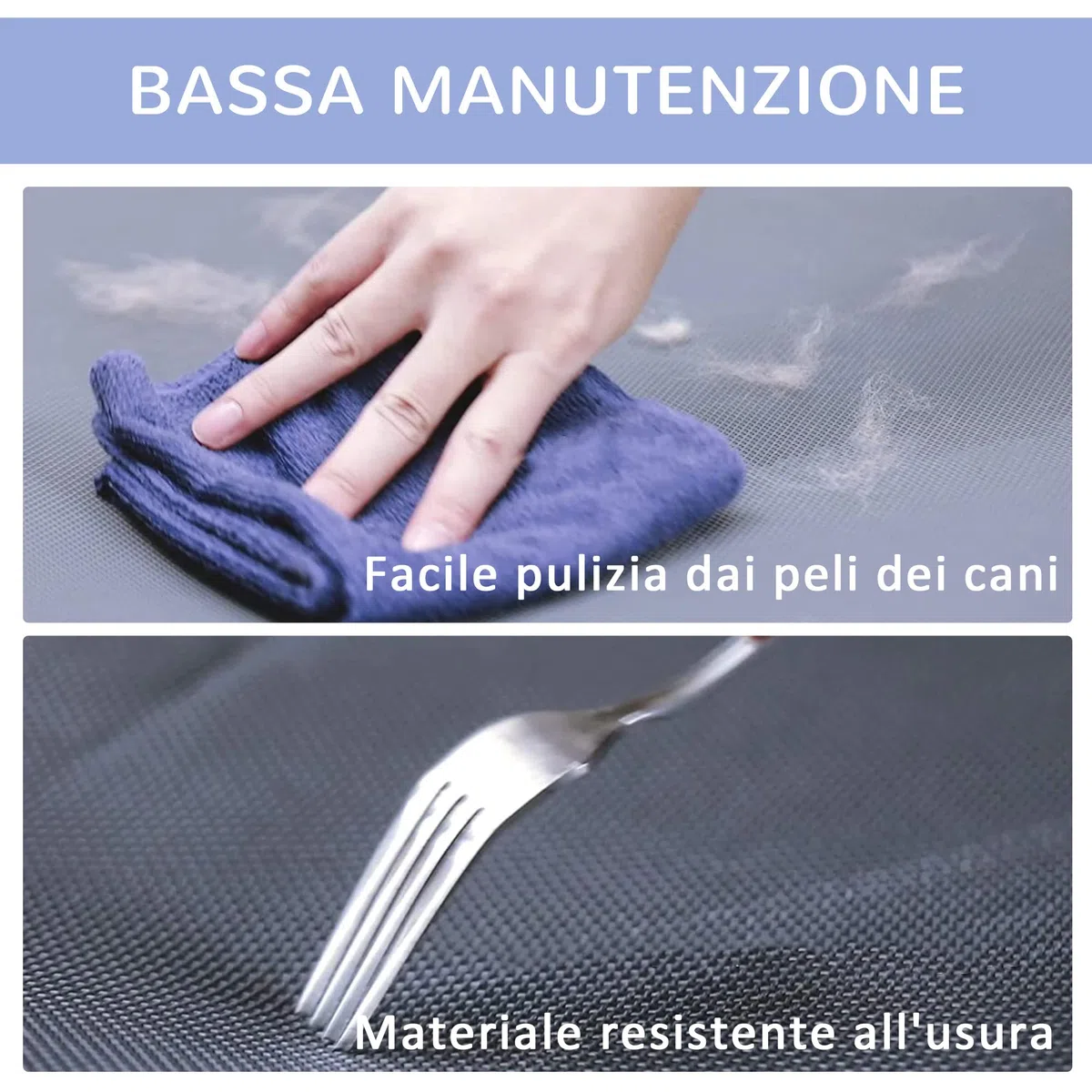 PawHut Brandina per Cani Rialzato con 600D Tessuto a Rete, Lettino per Cani Grandi da Viaggio con Peso fino a 30 kg, 91.5x76.2x18 cm, Blu