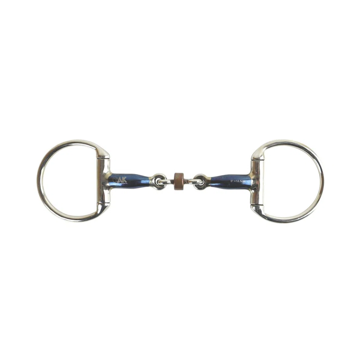 AK Sweat Iron Eggbut - Lozenge a doppio snodo con Cooper Roller Equitazione Bit (5,25'', blu-argento)