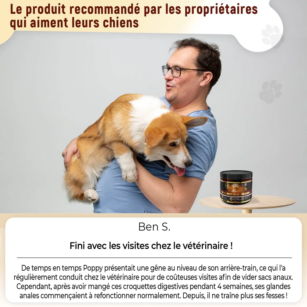 trattamento ghiandola cane - 60 crocchette che svuotano borse ghiandolari del cane - Gusto pollo (Italiano)