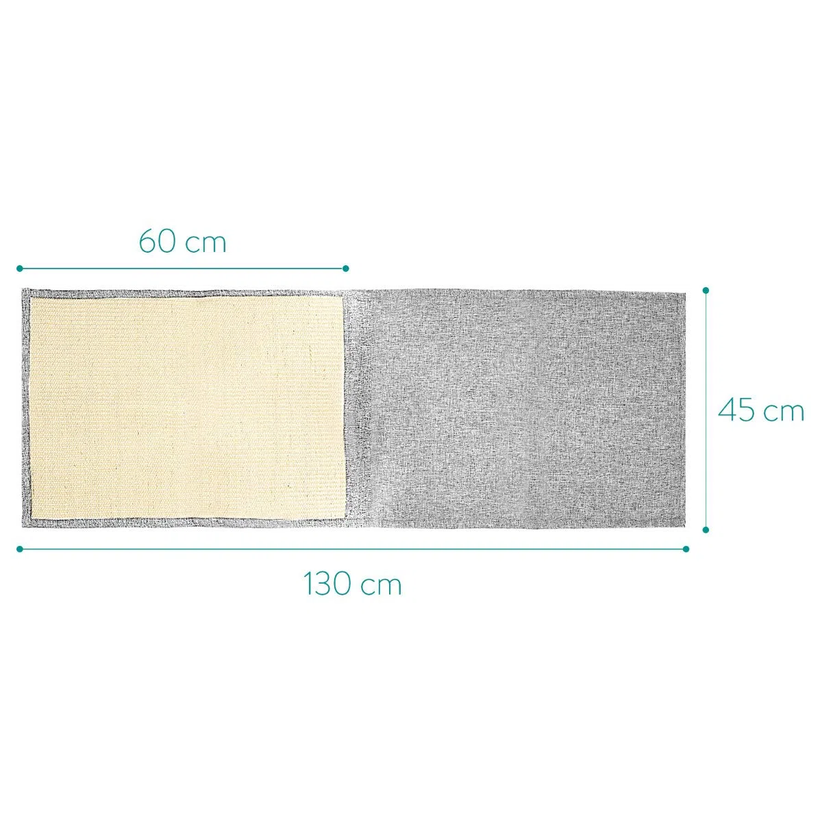 Navaris Tappeto Tiragraffi per Gatti - Tappetino Tiragraffi per Gatti Grandi e Cani - Tappeto Tira Graffi in Sisal 130x45cm Protezione Divano e Mobili