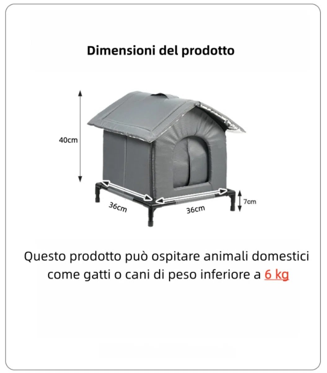 Cuccia Gatto Esterno Impermeabile e Isolata, Casetta Calda per Gatti per Inverno e Autunno con Base Sollevata