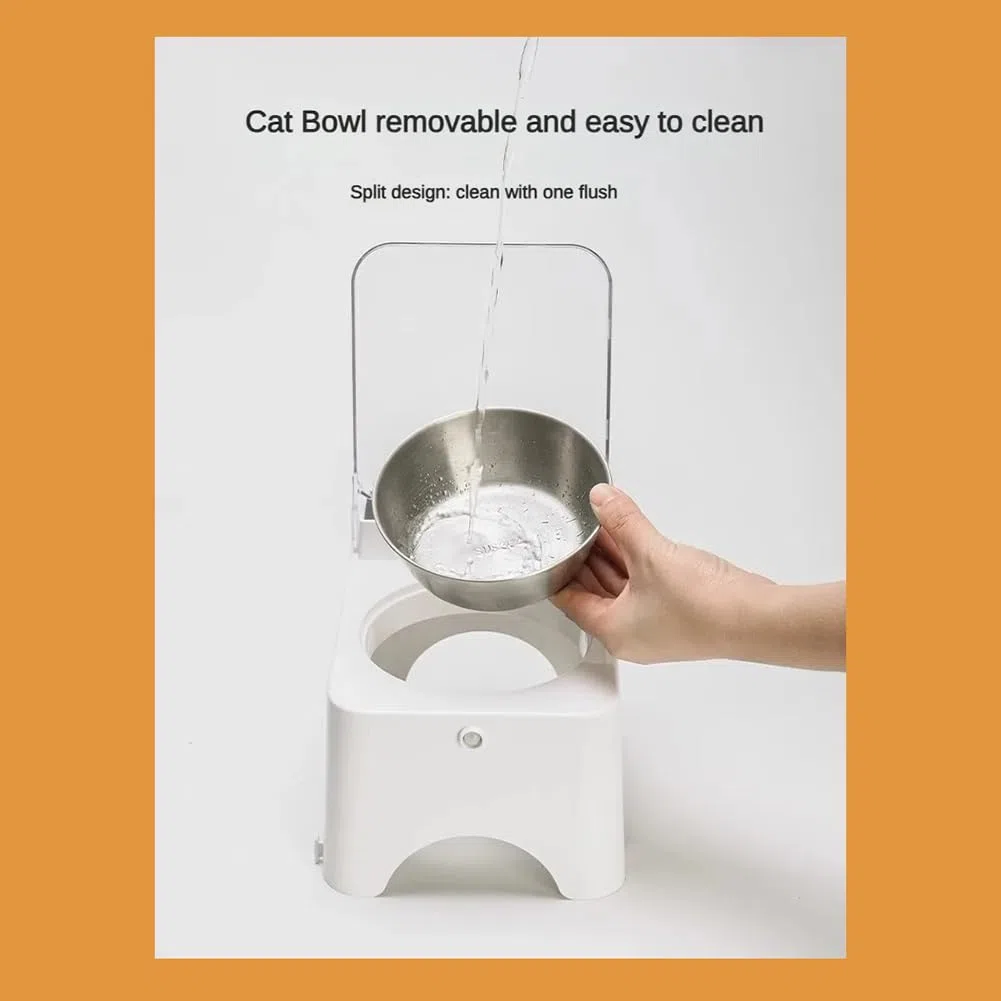 Vereen Ciotola intelligente per gatti con sensore a infrarossi coperchio automatico – Mangiatoia anti- per cani e gatti dispenser di