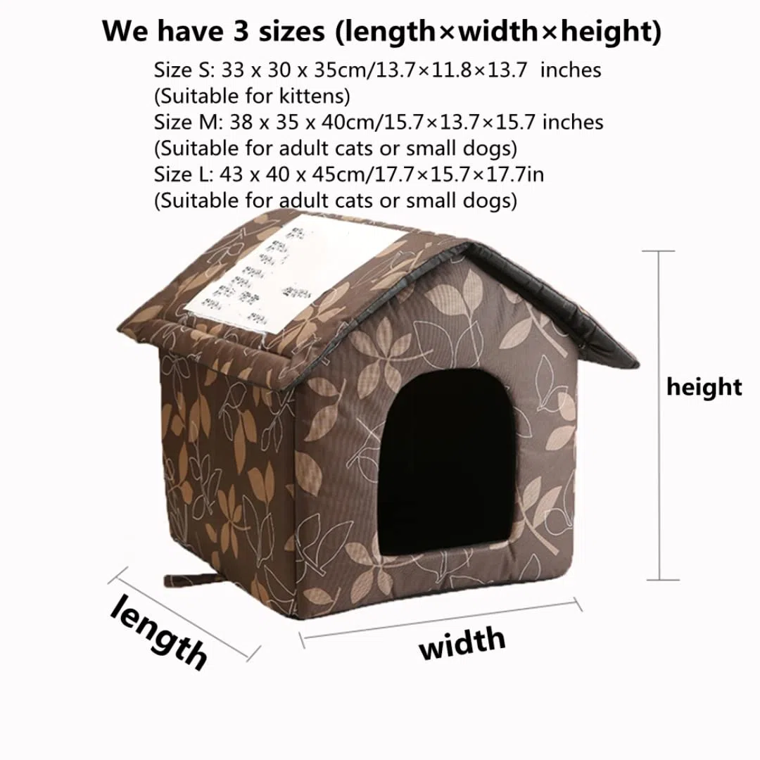 Casetta per Gatti per Esterni Rifugio Randagi Cuccia per Gatto da Esterno Tenda Impermeabile per Gatti Con Cuscino Rimovibile