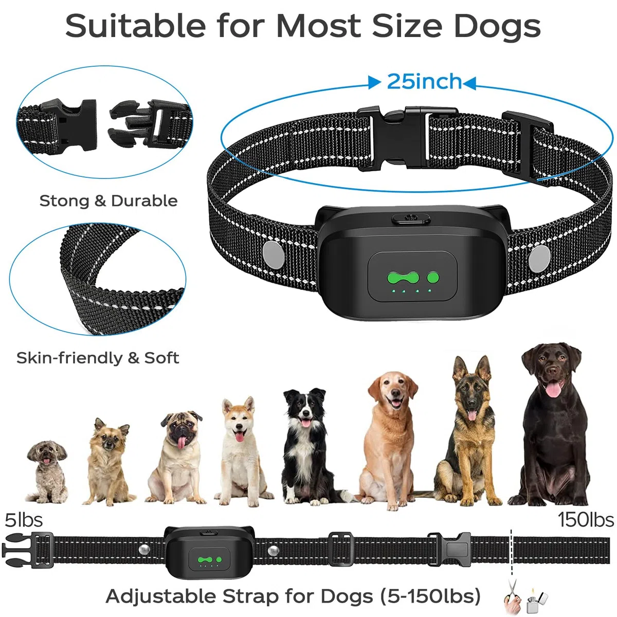 Collare da Addestramento per Cani, 3 Modalità Beep/Vibrazione/Boost Vibrazione, Portata 2600ft, Ricaricabile, Impermeabile IP67, Collare anti abbaiamento con telecomando Per cani di Tutte le Taglie
