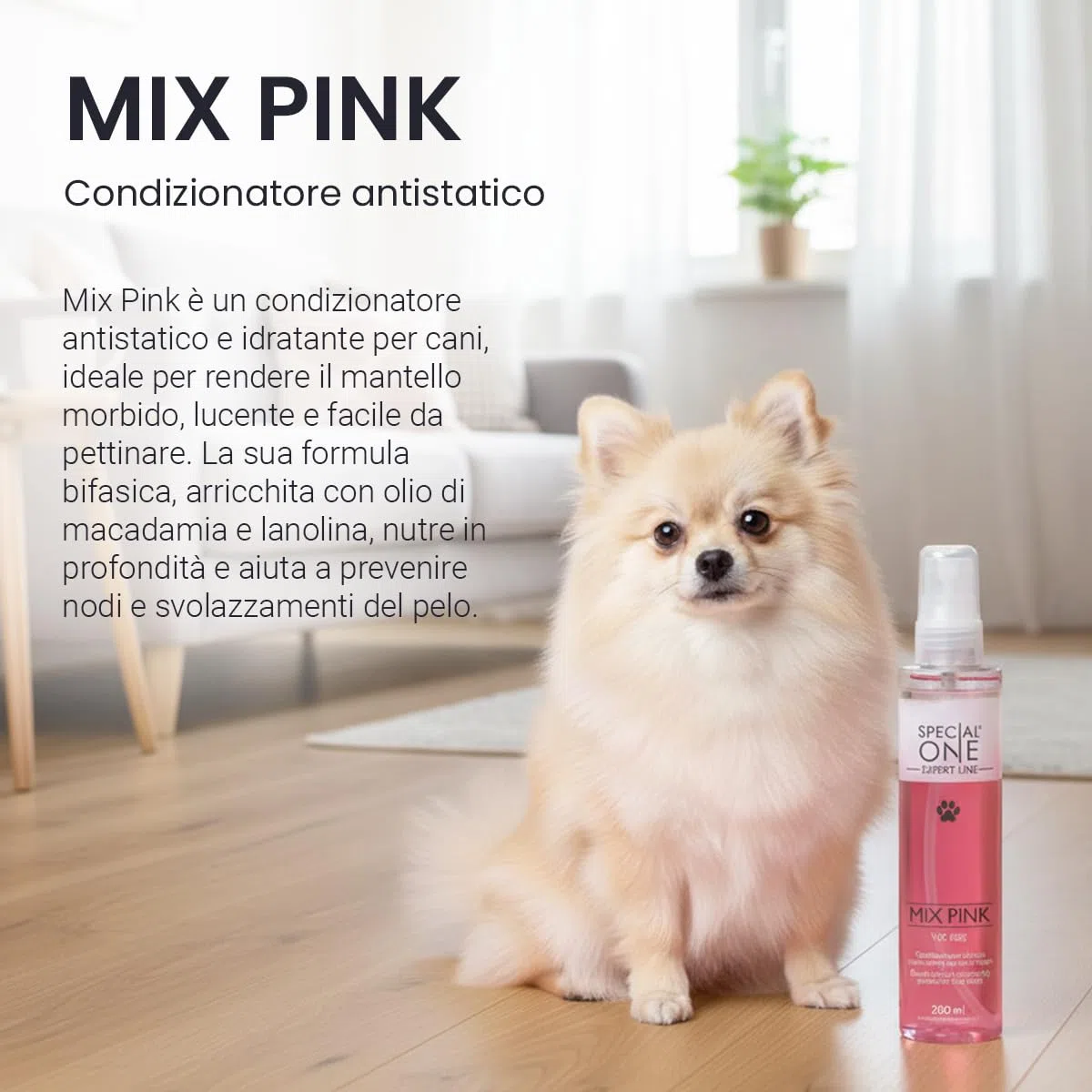 SPECIAL ONE - MIX PINK Condizionatore Bifasico Professionale - Ristrutturante Intensivo con Oli Naturali - Per Manto Setoso, Lucido e Protetto - Nutre in Profondità e Dona Brillantezza - 200 ml