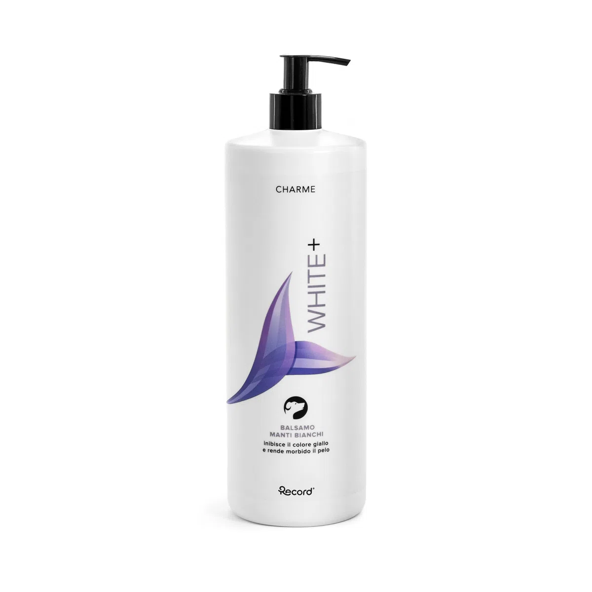 Record Charme White+ Balsamo Idratante per Cani, per Manti Bianchi. Conditioner professionale per cani con Olio di Cotone e di Cocco con azione sbiancante anti-giallo, Made in Italy da 1L