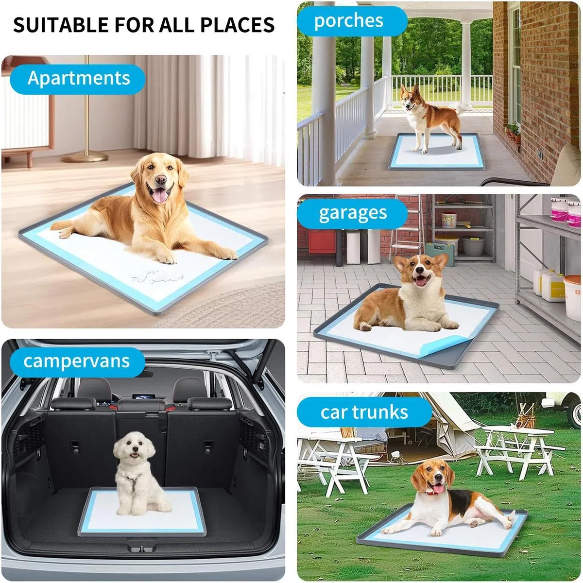 Genérico Vassoio di supporto per tappetino per urinare per cuccioli, base in silicone a prova di perdite, per addestramento, toilette per animali domestici, anti-fuoriuscite, con design a clip