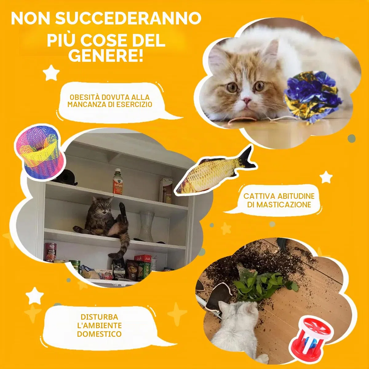 Set di Giocattoli per Gatti,37 Pezzi Giochi per Gatti,Gioco Gatto da Interno Set,con Tunnel per Gatti,Topi,Bacchetta di Piume,Pesci,Palline e Campane