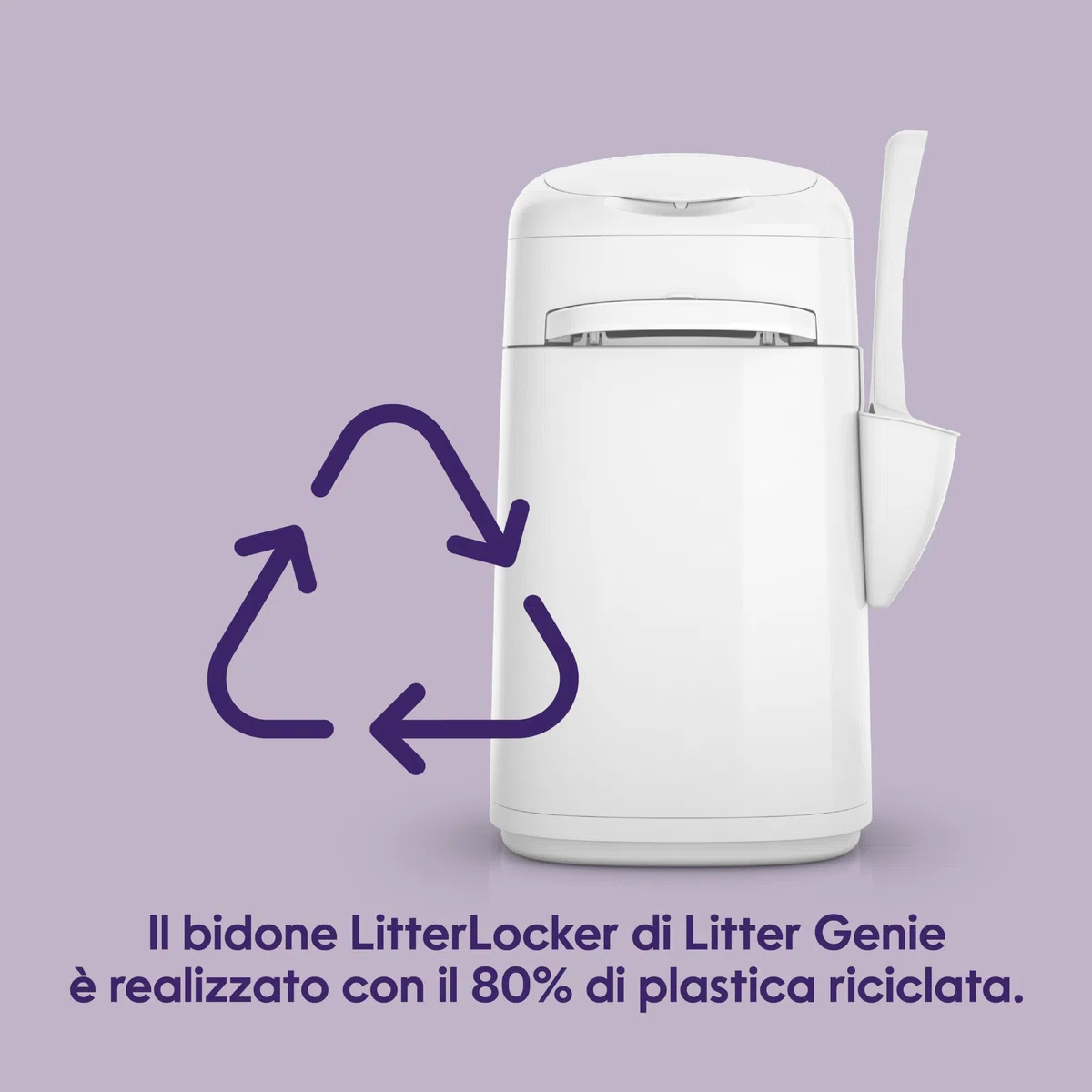 Litter Genie - Official Litter Locker - Pattumiera per lettiera per gatti a prova di odore, facile da pulire, con paletta inclusa e 1 ricarica XL (3 mesi). Compatta e facile da usare.