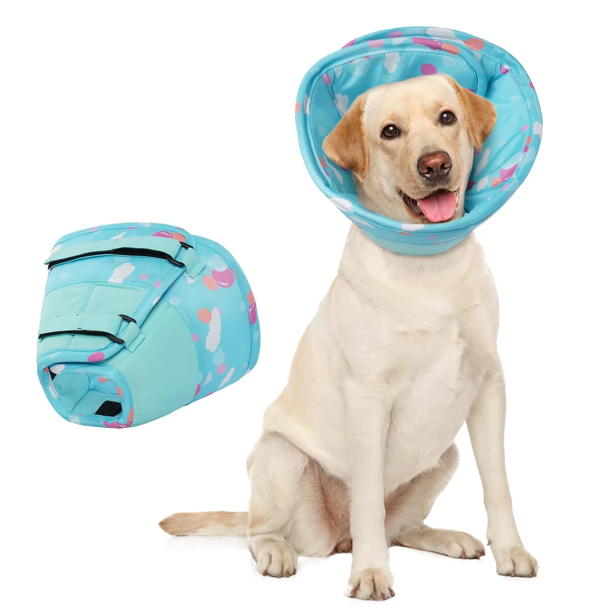 Collare Elisabettiano Cane Morbido - Cono per Cani Collare Protettivo per Cani, Collari Elisabetta Cane per Recupero, Post Operatorio (Blu XL)