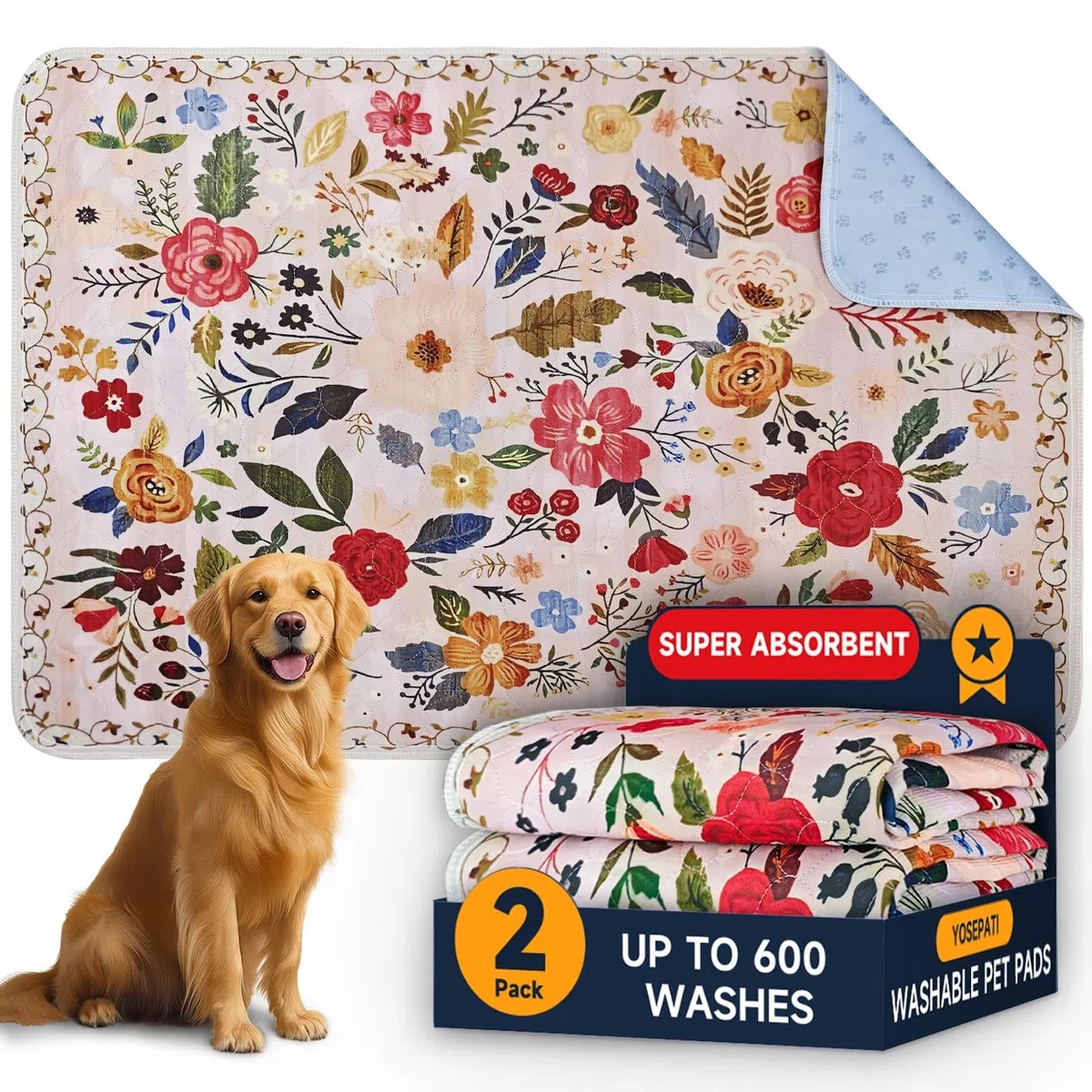 Cuscinetti lavabili per cani, confezione da 2, tappetini per cuccioli con feromoni, 2026 Tappetini PuppyPad aggiornati 122 x 81 cm Super assorbenti e ad asciugatura rapida per l'addestramento dei cani