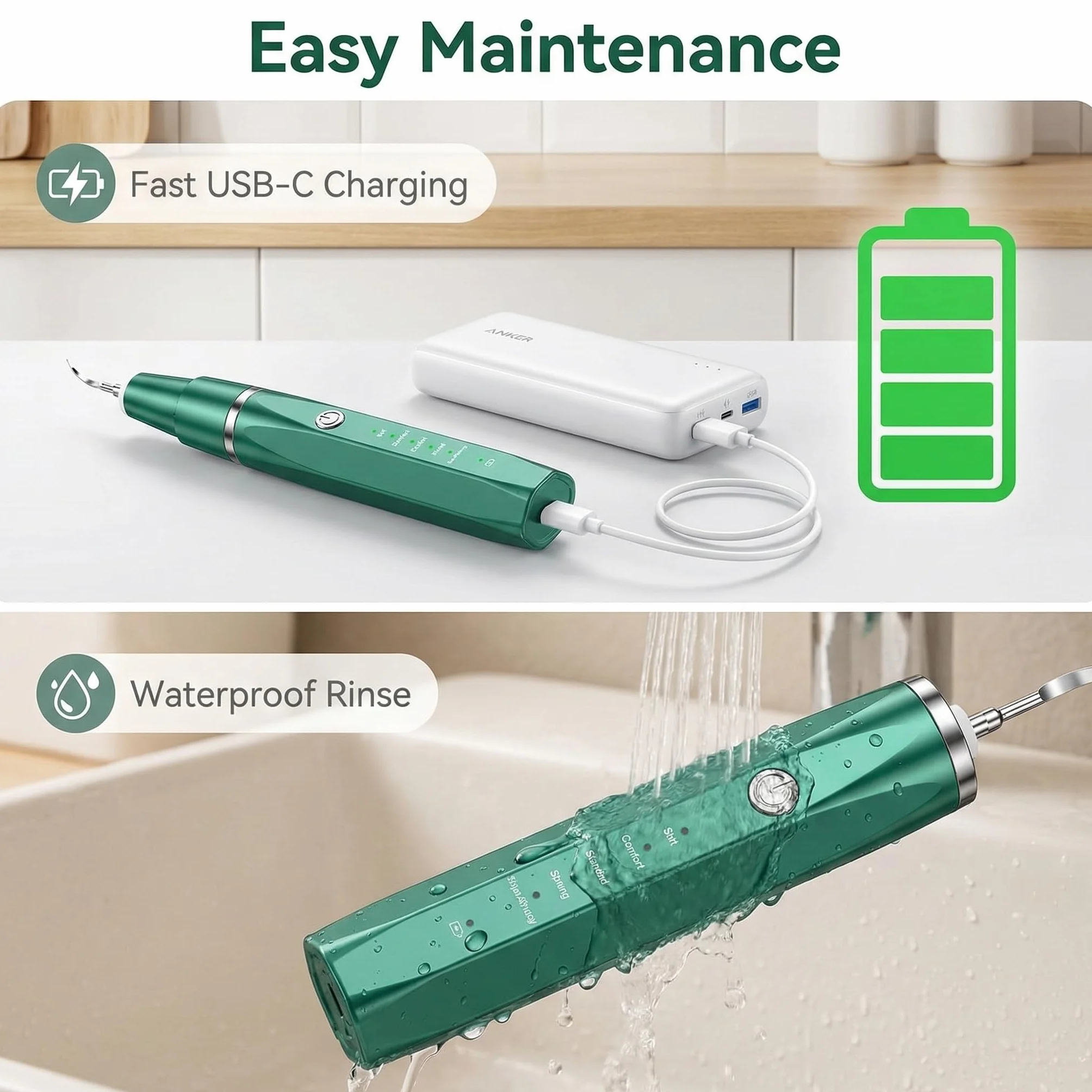 Pulitore Dentale a Ultrasuoni per Cani e Gatti – Pulizia Delicata, 5 Livelli, Ricaricabile USB, Resistente all'Acqua IPX6
