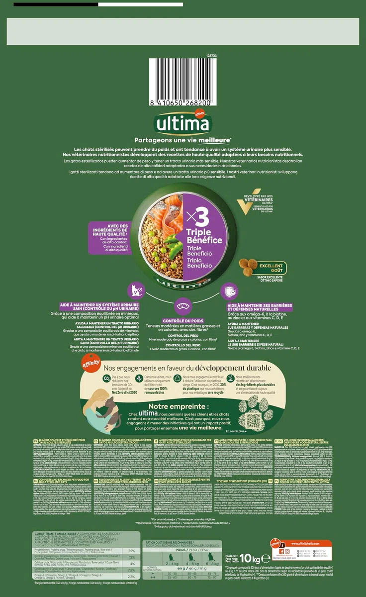 Ultima Sterilizzato Adult Salmone - Cibo secco per gatti - 10 kg