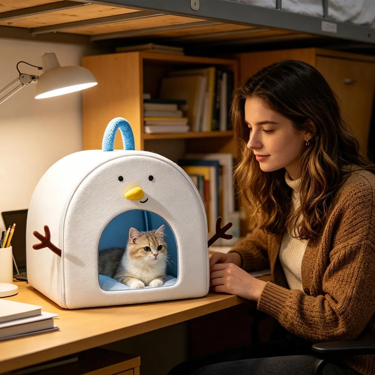 Cuccia Estiva Gatto Refrigerante con 4 Panetti di Ghiaccio, lettos Isolato Impermeabile e Traspirante, Grotta Rifugio per Gatti e Cani Piccoli, Tenda da Interno Casa e Ufficio