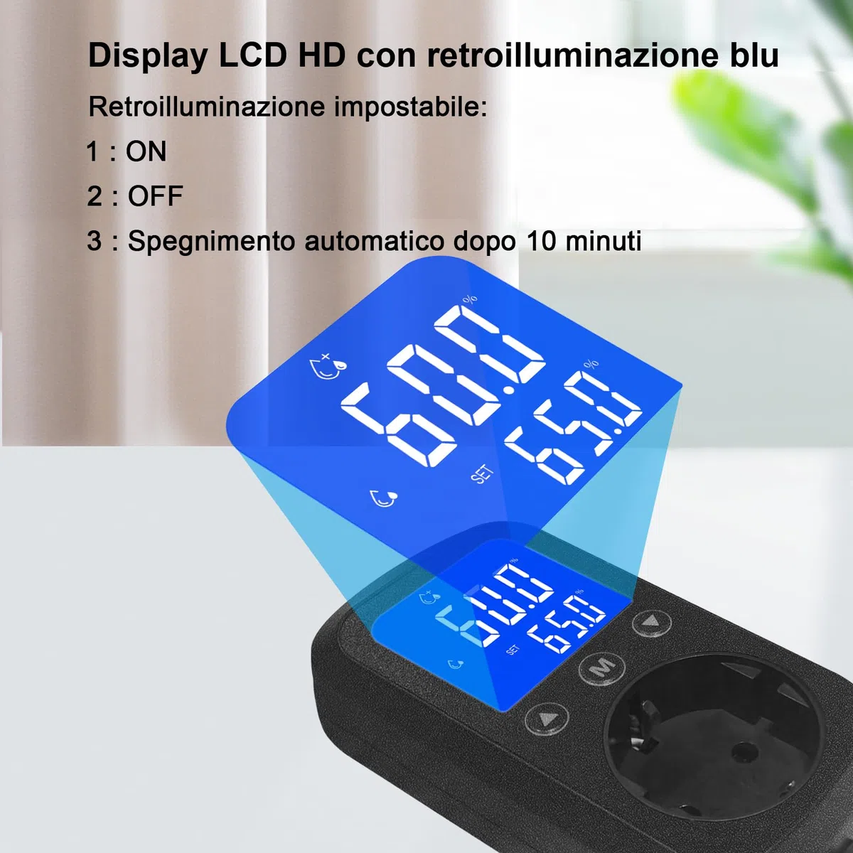 KETOTEK KT2200 Controllore di Umidità Digitale con Spina – Igrostato per Umidificatore e Deumidificatore – per Terrario Rettili, Incubatrice, Serra, Armadio Piante