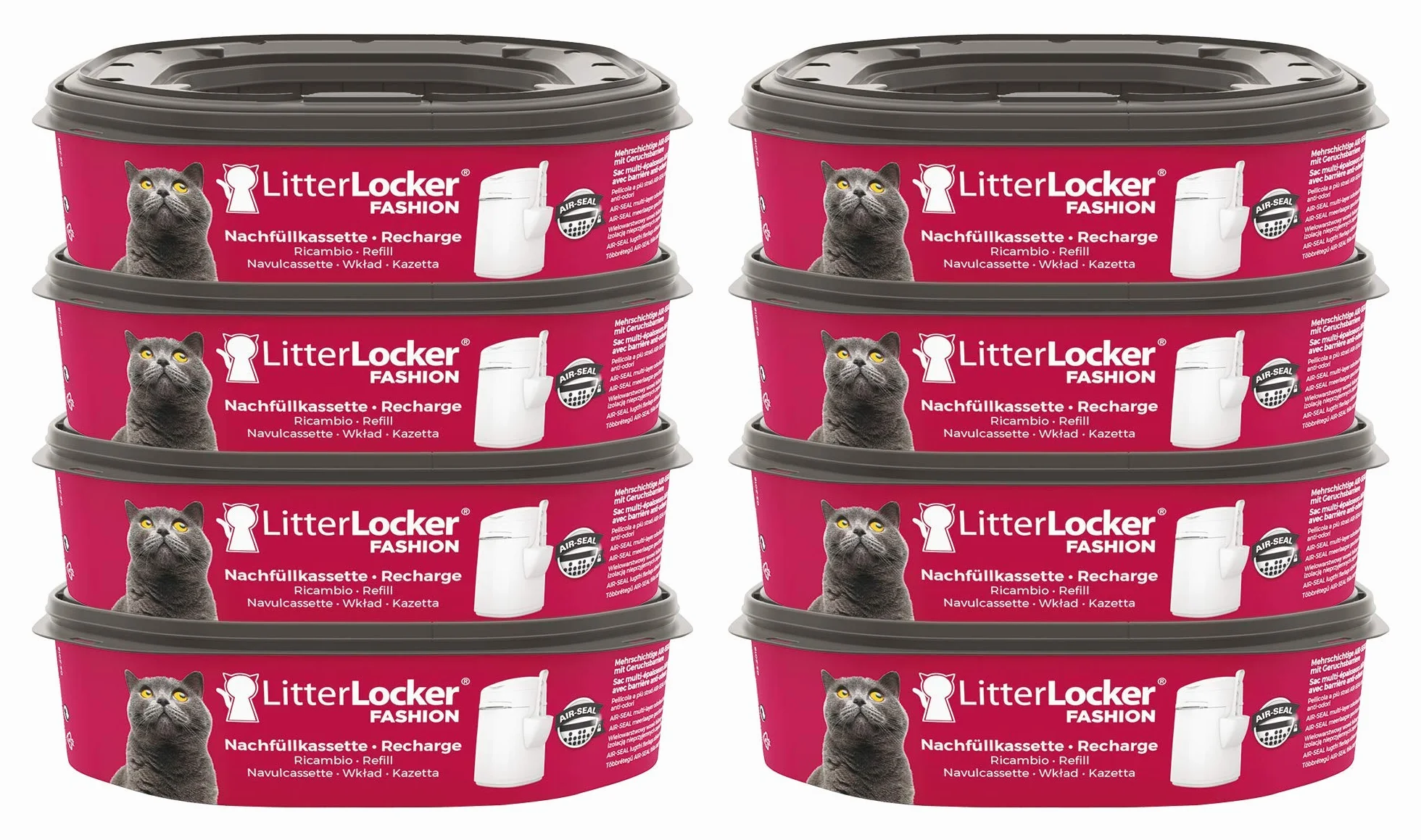 Litter Locker Plus - Ricarica Ottagonale per Gatti, 8 Pezzi