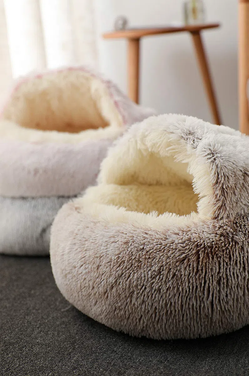 Sacco a Pelo del Gatto, Coperta di Peluche, Tappetino autoalimentabile per Animali Domestici, Morbida Tenda Antiscivolo, Lavabile (caffè a Pelo Lungo)