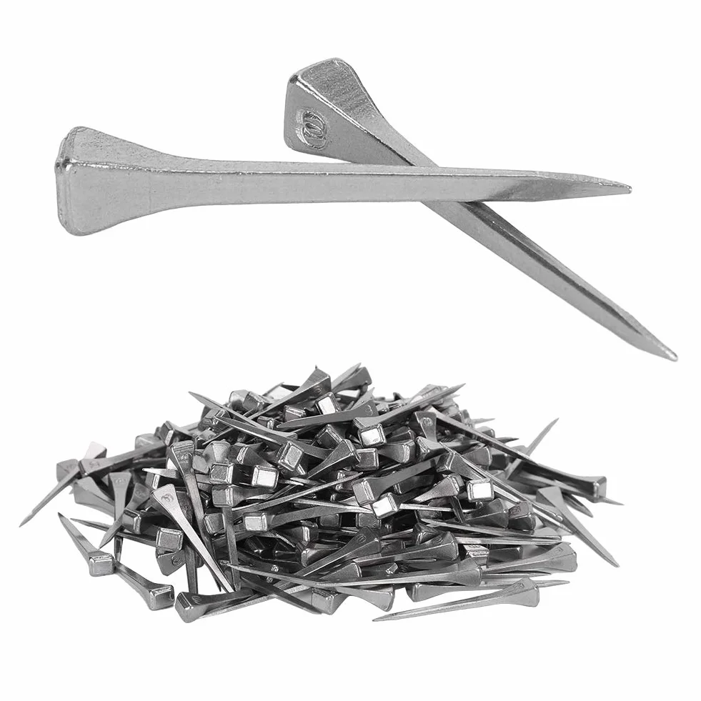 Nikou Chiodi a ferro di cavallo - 250Pcs Acciaio E4 Chiodo a ferro di cavallo stabile Accessori per attrezzi da cavallo 4.8CM Facile da usare