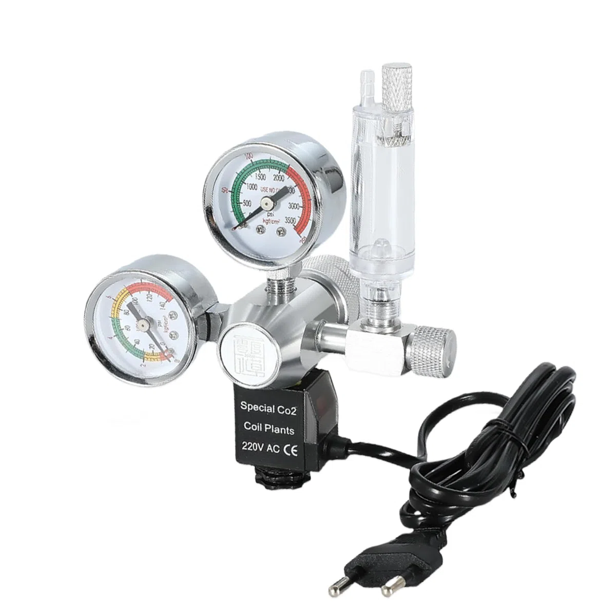 Aicharynic Riduttore di Pressione di CO2, regolatore di CO2 per acquari, Display a Doppio Occhio, Riduttore di Pressione CO2 W218 con elettrovalvola, contatore di Bolle per acquari piantati