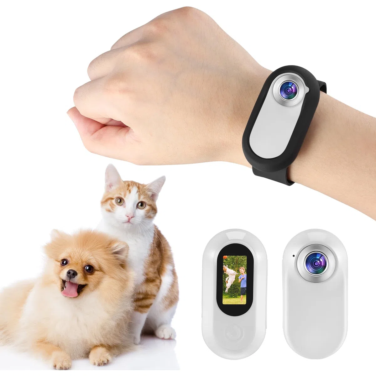 1080P - Collare per fotocamera per gatti, HD, con grandangolo di 170° e scheda SD da 32 GB, mini sport Action Camera per gatti per riprese video e foto, fotocamera per animali domestici, regalo di