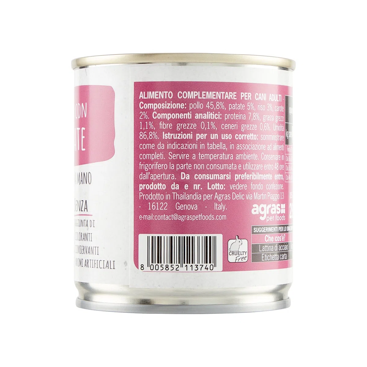 Adoc Naturally Premium, Alimento Umido Complementare per Cani, Filetti di Pollo con Patate, 16 Lattine da 285 g, in Gelatina, Senza Conservanti e Coloranti