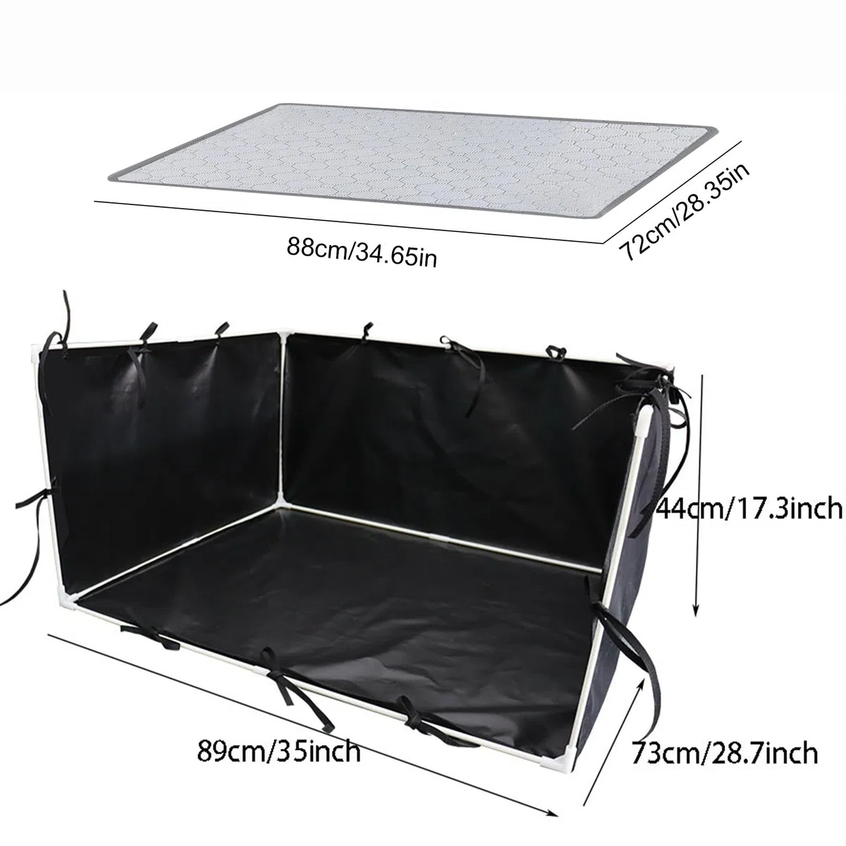 Porta del cuscinetto per piselli cuccioli con pareti alte - recinto per lettiera di grandi dimensioni | Easy Clean Regolable Fence 600D, vassoio di addestramento a prova di perdite durevole, sis