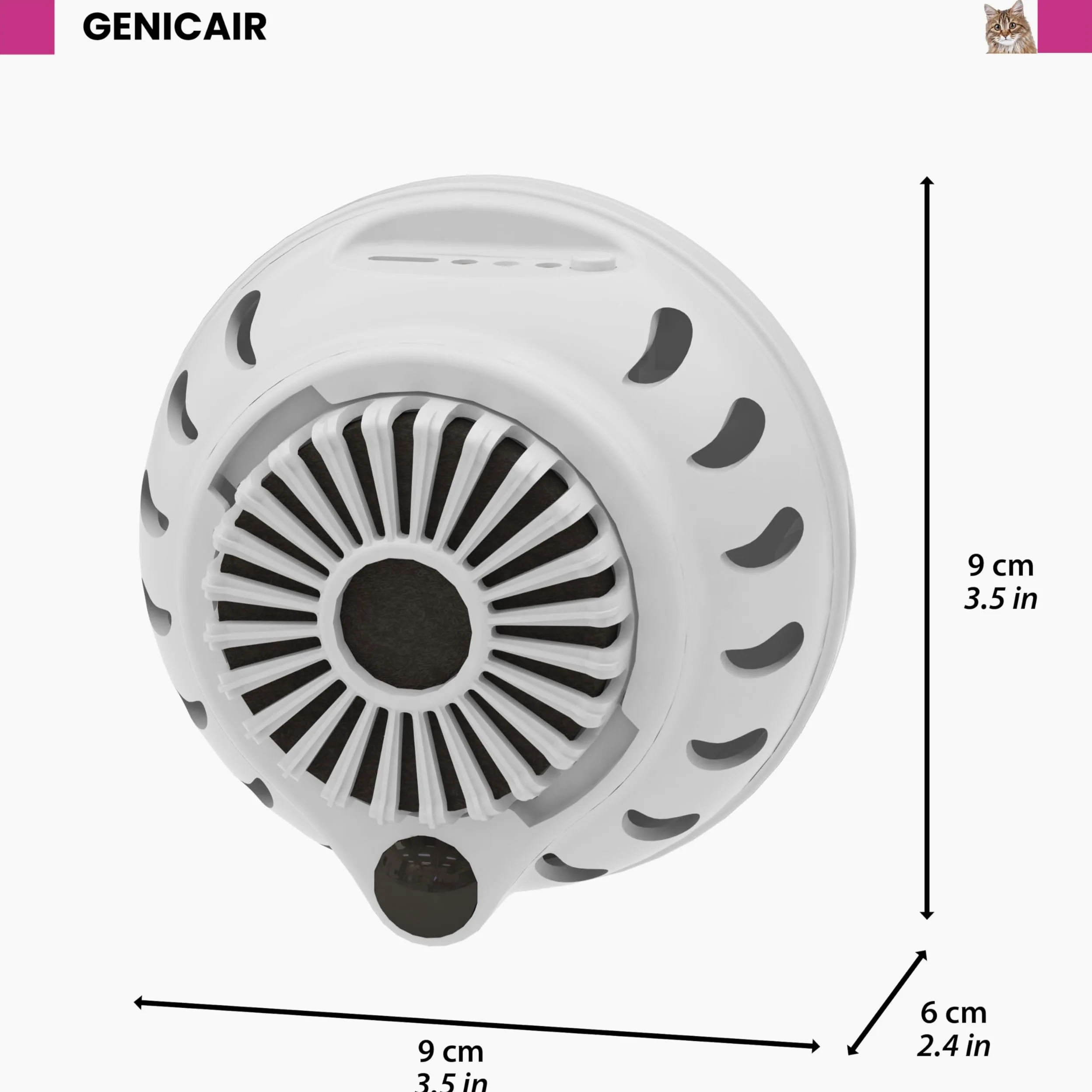 Ferplast Deodorante Lettiera Chiusa Gatto con Sensore di Movimento, Ultra Silenzioso, Programmazione Smart, Fissaggio Magnetico, Ricaricabile con USB, Filtro Elimina Odori Incluso