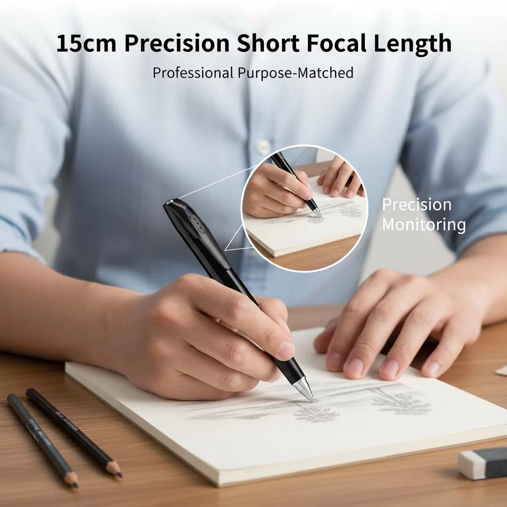Penna Telecamera 2-in-1 (Penna & Videoregistratore) con Scheda SD da 32GB, Lunghezza Focale Corta, 1080P FHD, Archiviazione Locale, Batteria Integrata a Lunga Durata, Visualizzazione Remota