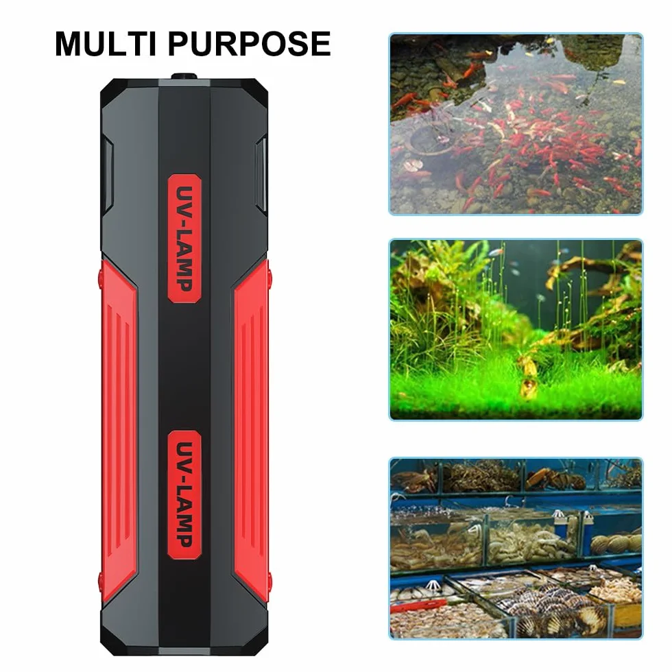 Luce UV Acquario,9/15/22 W Lampada Alghe Pulito con Controller Temporizzazione Esterno 3/6/12/24 Ore per Laghetto Acquario