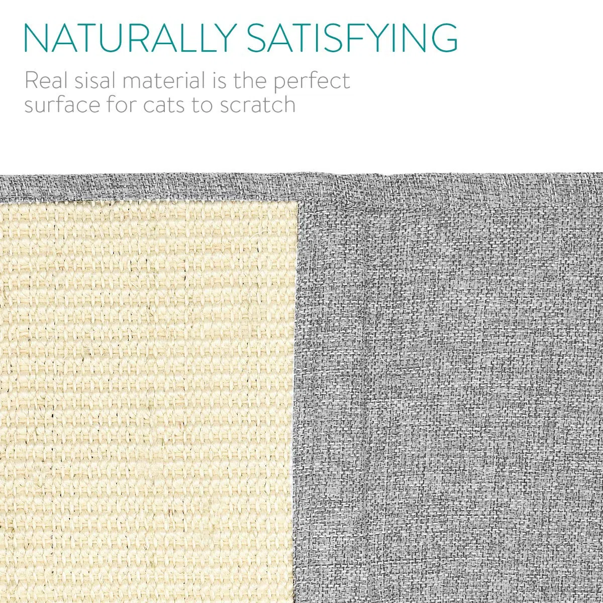 Navaris Tappeto Tiragraffi per Gatti - Tappetino Tiragraffi per Gatti Grandi e Cani - Tappeto Tira Graffi in Sisal 130x45cm Protezione Divano e Mobili