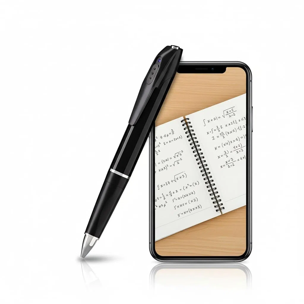 Penna Telecamera 2-in-1 (Penna & Videoregistratore) con Scheda SD da 32GB, Lunghezza Focale Corta, 1080P FHD, Archiviazione Locale, Batteria Integrata a Lunga Durata, Visualizzazione Remota