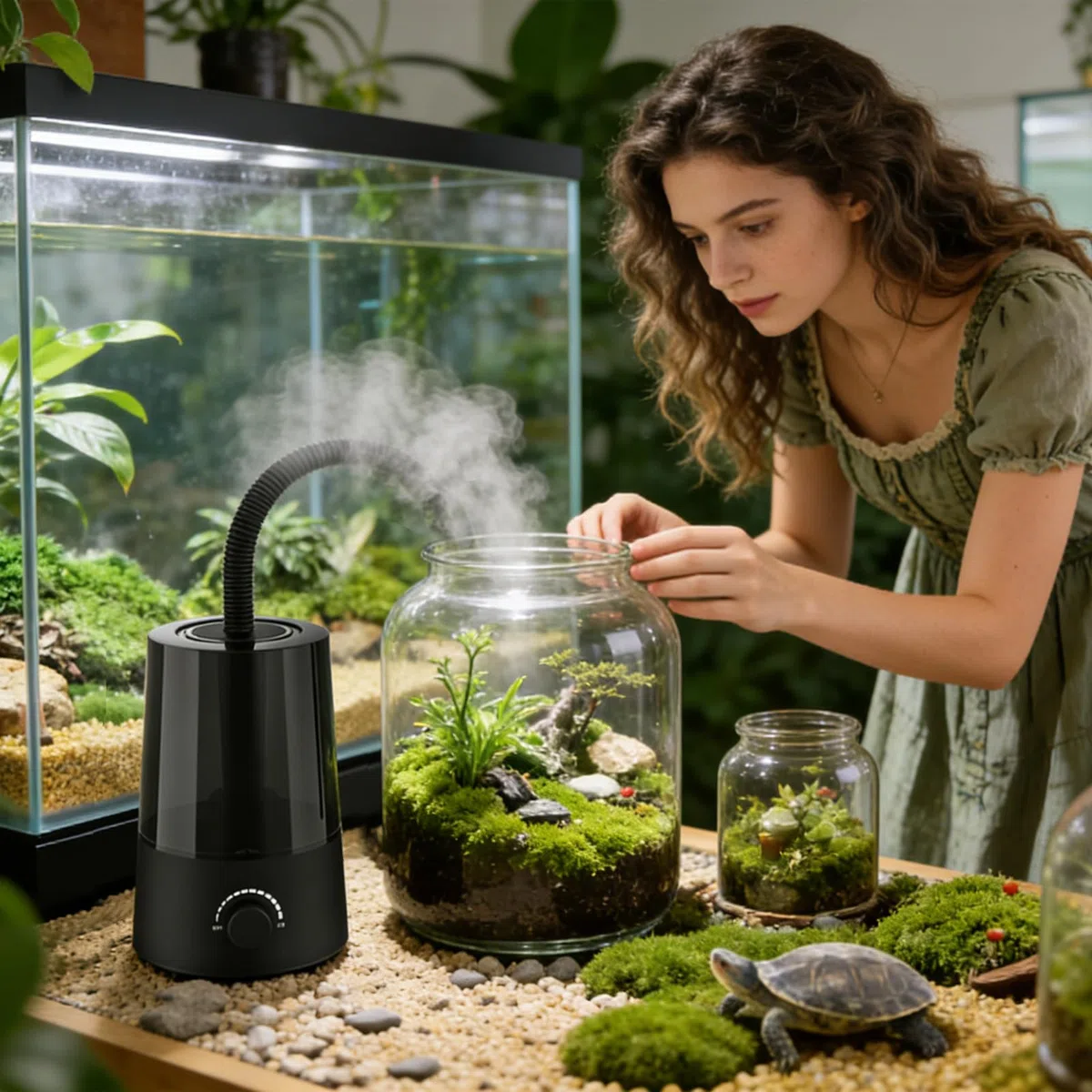Nebulizzatore Rettili - Nebulizzatore da 2.5L con Spegnimento Automatico - Umidificatore per Vivarium | per Anfibi, Rettili, Tartarughe, Rane, Lucertole e