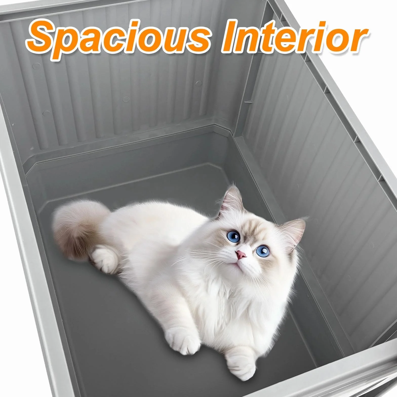 Lettiera Gatto Chiusa Grande Antiodore, Toilette per Gatti, Cassetta Gatto, Lettiere per Gatti Chiuse, Lettiera con Cassetto Setaccio, con Paletta (Grigio)