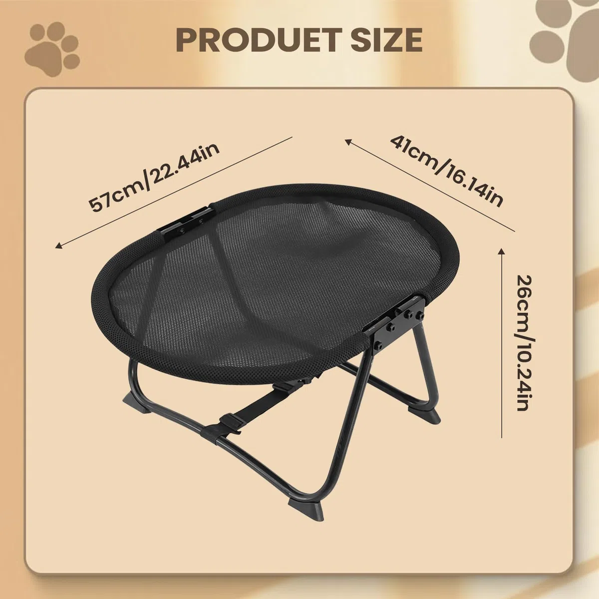 Cuccia Brandina Per Cani | Brandina Portatile Pieghievole Lavabile Antiscivolo,Pieghevole 57 x 41 x 26 cm Cuccia per Cani Sollevata | Animali Domestici Gatti Cuccioli Sonno Riposo Esterno Campeggio