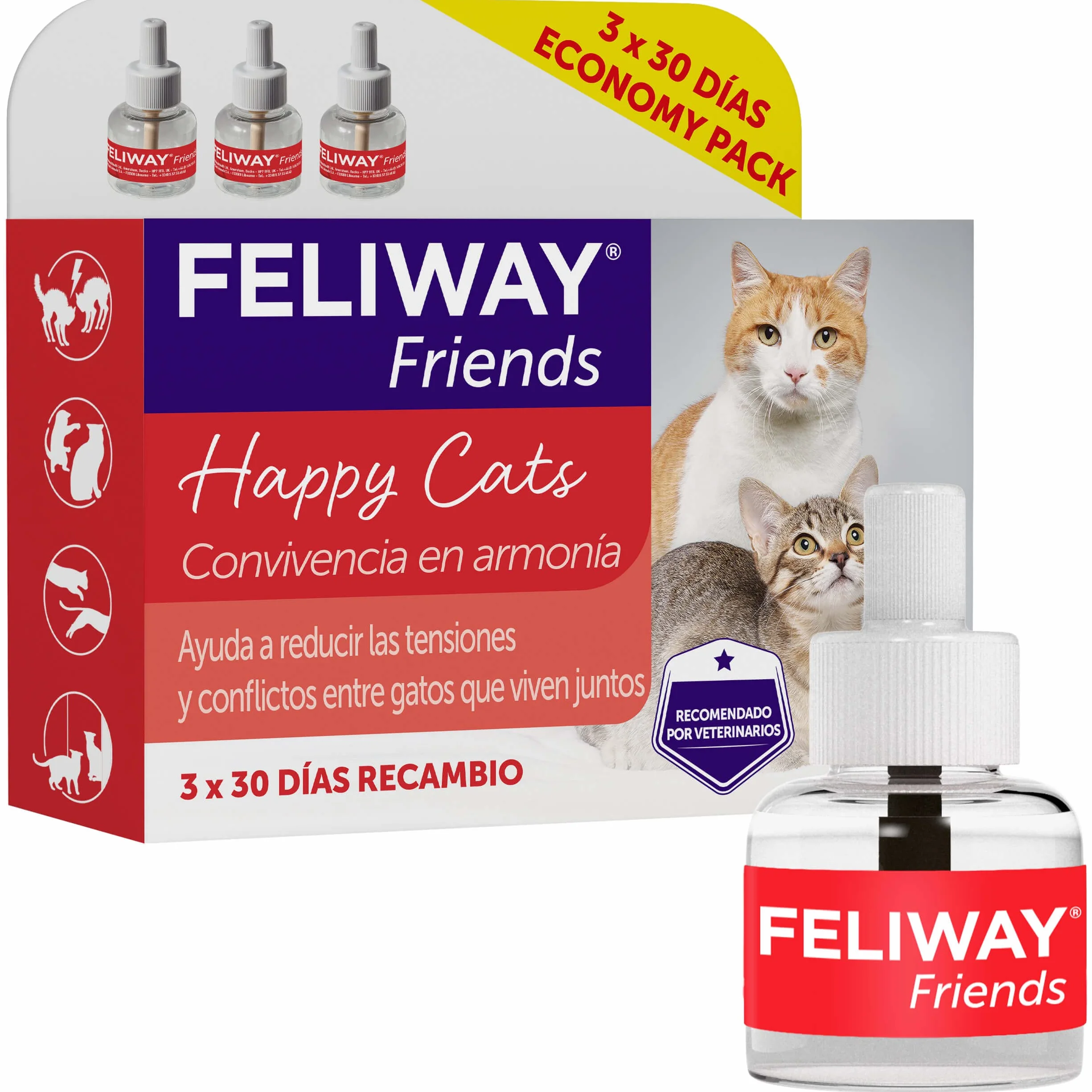 Feliway Friends Ricarica, 48 ml, 3 pezzi