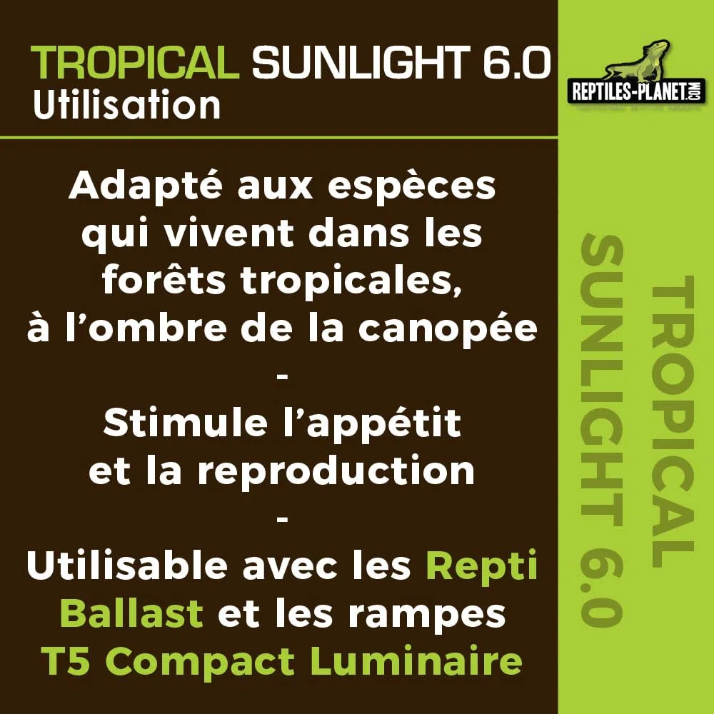 Rettili Planet T5 Tubo UVB 6.0 Tropicale Sunlight Illuminazione per Reptile/amphibien 8 W L 29 cm Diametro 16 mm