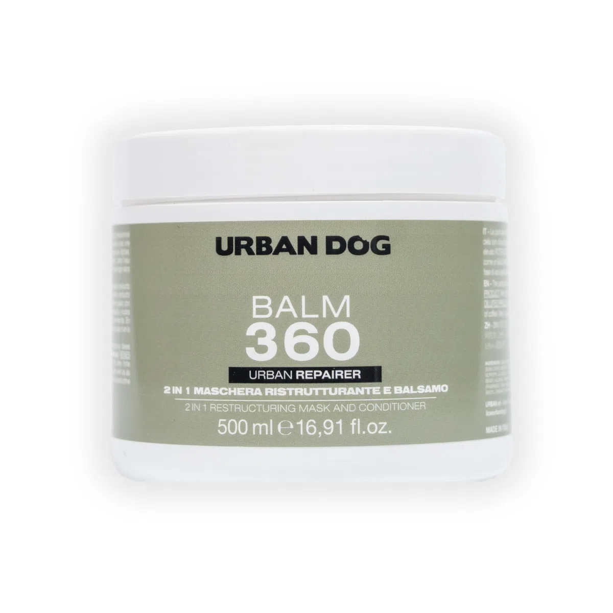 URBAN DOG BALM 360 Balsamo Maschera Cani 2 in 1 500 ml – Condizionante Ristrutturante Districante per Pelo Secco, Infeltrito e Opaco
