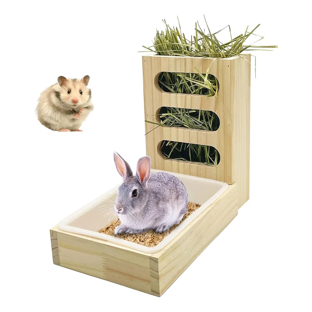 Mangiatoia per Fieno per Conigli con lettiera, Gabbia per Fieno per Piccoli Animali all'Esterno Mangiatoia per Fieno per mangiatoia per