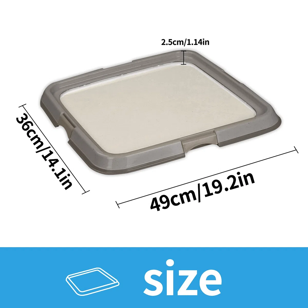 PAWISE Vassoio per addestramento per WC per cani da interno, supporto portatile per pipì per animali domestici, vassoio per lettiera per gatti , 49 x 36 cm