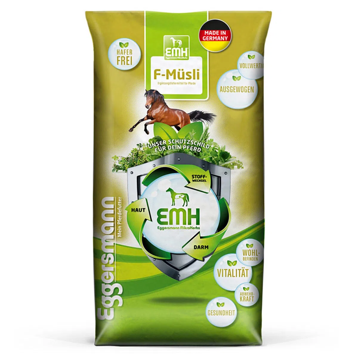 Mangime completo di alta qualità, il müsli ideale per l'immagazzinamento del silo, Eggersmann EMH F müsli per cavalli, confezione da 1 (1 x 25 kg)