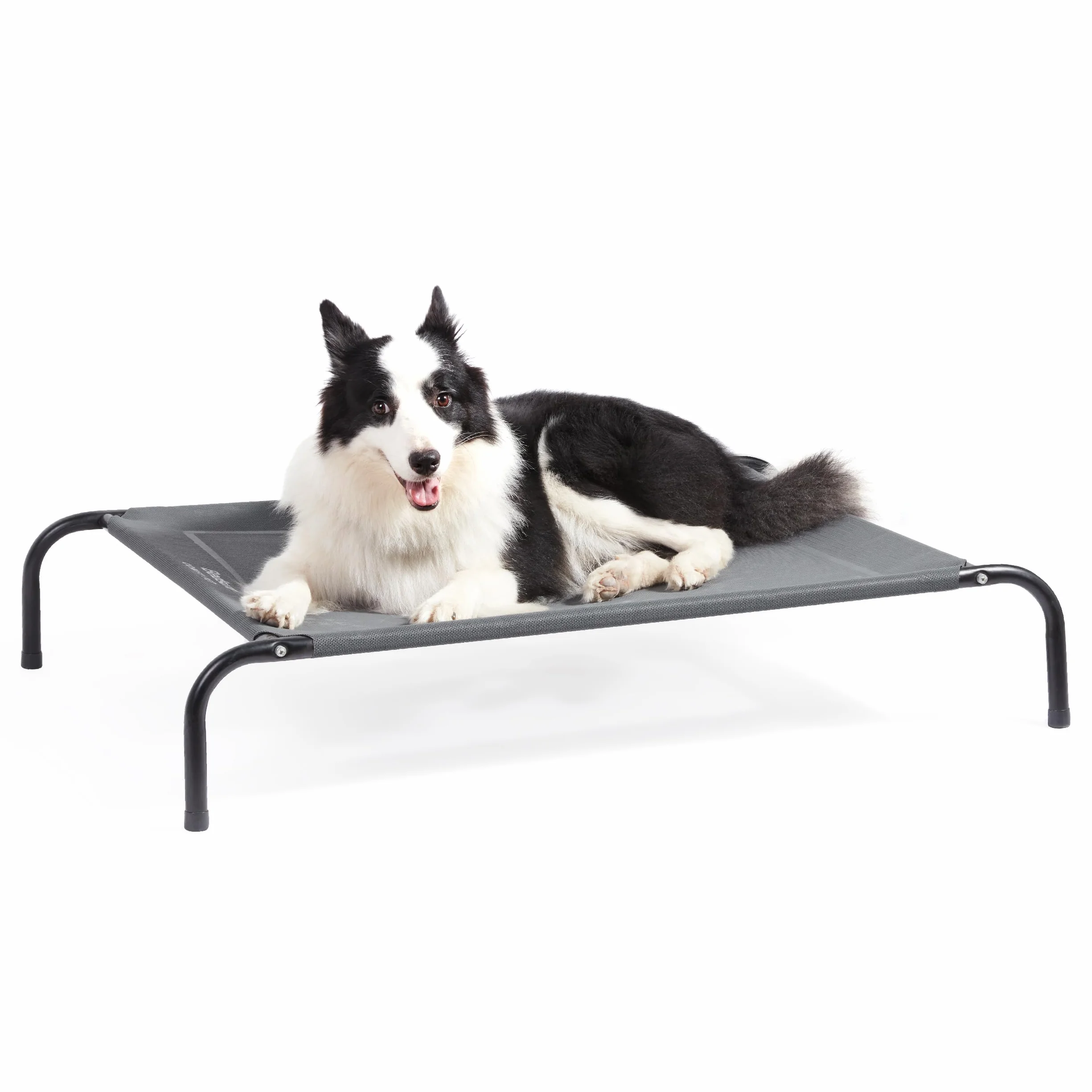 Bedsure Lettino Rialzato per Cani Medi - Lettino Impermeabile Rialzato per Cani con Rete, Lettino per Esterni, Ideale per Viaggi e Giardino, Grigio, 105x65x20 cm
